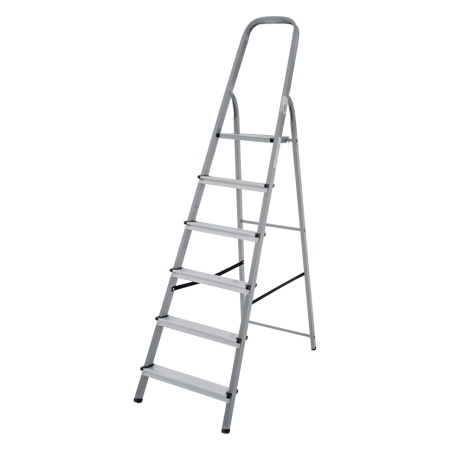 Стремянка стальная с алюминиевыми ступенями односторонняя Новая Высота NV 1130, 1х6, 80мм (1130106), 1130106 Стремянка стальная с алюминиевыми ступенями односторонняя Новая Высота NV 1130, 1х6, 80мм (1130106)