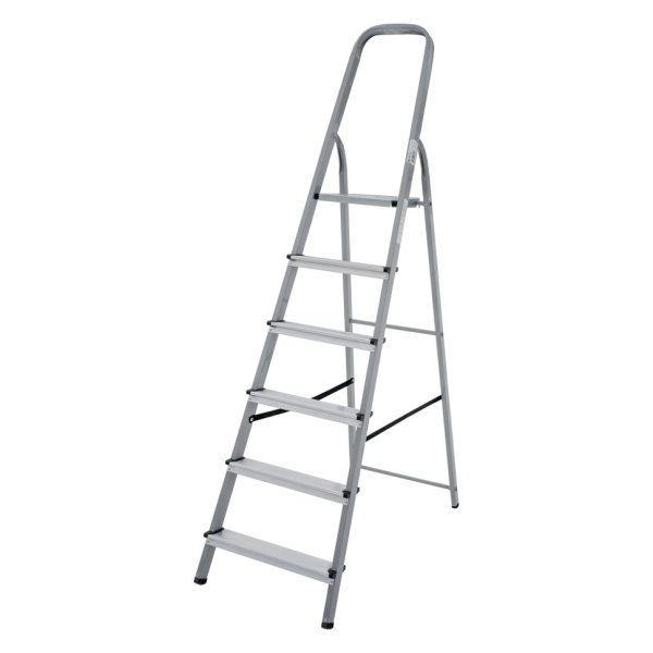 Стремянка стальная с алюминиевыми ступенями односторонняя Новая Высота NV 1130, 1х6, 80мм (1130106), 1130106 Стремянка стальная с алюминиевыми ступенями односторонняя Новая Высота NV 1130, 1х6, 80мм (1130106)