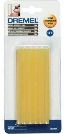Стержни клеевые Dremel 7х100мм (12шт) желтые, дерево/бумага 2615GG03JA, 2615GG03JA Стержни клеевые Dremel 7х100мм (12шт) желтые, дерево/бумага 2615GG03JA