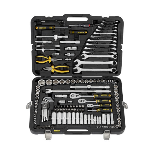 Набор инструментов универсальный 163 предмета BERGER «ГАННОВЕР» BG163-121438, BG163-121438 Набор инструментов универсальный 163 предмета BERGER «ГАННОВЕР» BG163-121438