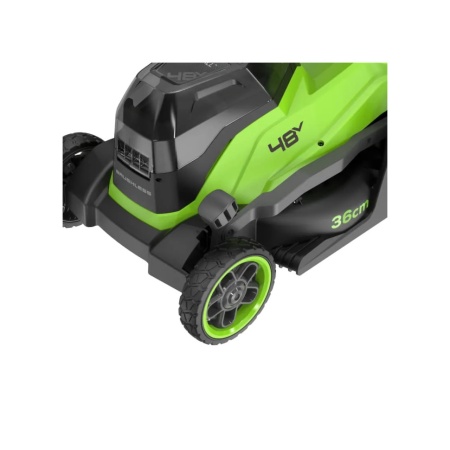 Газонокосилка аккумуляторная GREENWORKS GD24X2LM361 (2x24V, 36см, бесщеточная, без АКБ и ЗУ) 2520707, 2520707 Газонокосилка аккумуляторная GREENWORKS GD24X2LM361 (2x24V, 36см, бесщеточная, без АКБ и ЗУ) 2520707