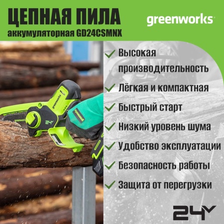 ���� ���� ������ �������������� Greenworks GD24CSMNX (2008707) (24V, 15 ��, ����., ��� ��� � ��)