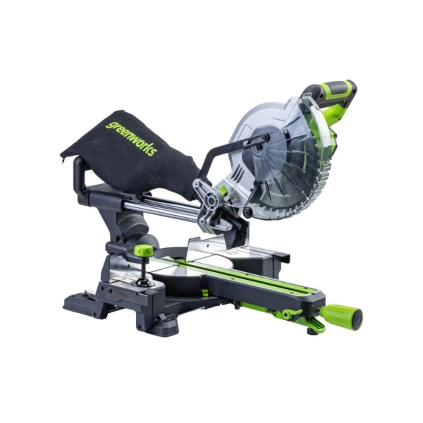 Пила торцовочная аккумуляторная GREENWORKS GD24MS216 (216*30мм, б/щ, протяжка, без АКБ и ЗУ) 1501707, 1501707 Пила торцовочная аккумуляторная GREENWORKS GD24MS216 (216*30мм, б/щ, протяжка, без АКБ и ЗУ) 1501707