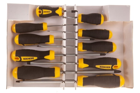 Набор отверток 10 шт BERGER BG1063, BG1063 Набор отверток 10 шт BERGER BG1063