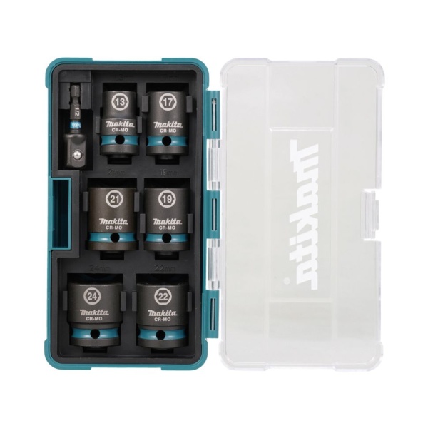 Набор головок торцевых ударных 13-24 мм, 7шт (1/2") Impact Black Makita (E-16592), E-16592 Набор головок торцевых ударных 13-24 мм, 7шт (1/2") Impact Black Makita (E-16592)