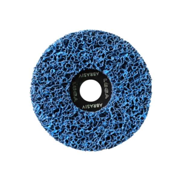 Круг зачистной 125x22мм коралловый, синий (средней жесткости) ЛУГА (5шт/уп),  Круг зачистной 125x22мм коралловый, синий (средней жесткости) ЛУГА (5шт/уп)