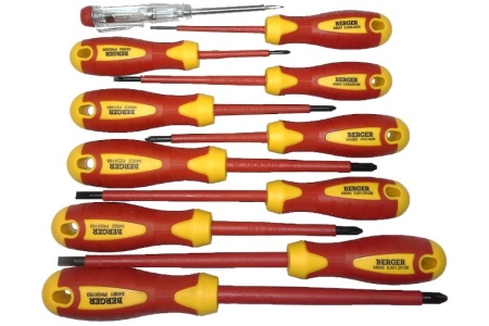 Набор отверток диэлектрических 11 шт до 1000V BERGER BG1066, BG1066 Набор отверток диэлектрических 11 шт до 1000V BERGER BG1066
