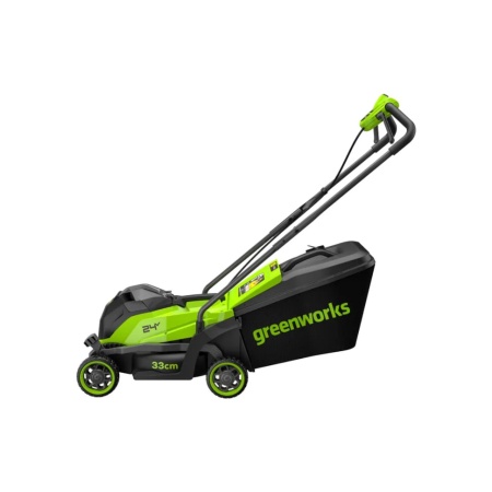 Газонокосилка аккумуляторная GREENWORKS GD24LM331 (24V, 33см, бесщеточная, без АКБ и ЗУ) 2520607, 2520607 Газонокосилка аккумуляторная GREENWORKS GD24LM331 (24V, 33см, бесщеточная, без АКБ и ЗУ) 2520607